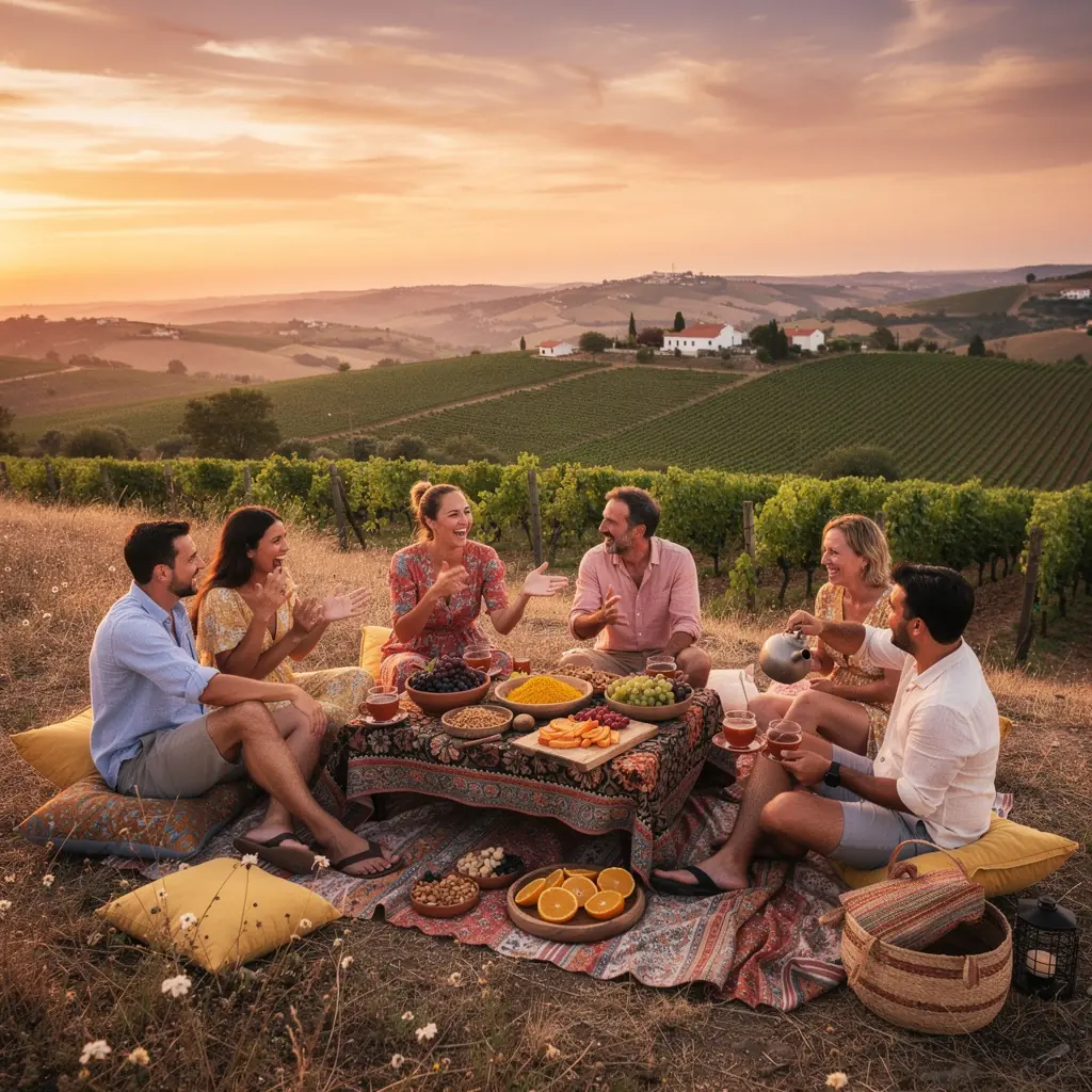 Caminho natural cercado por vegetação exuberante, ideal para meditação e relaxamento.